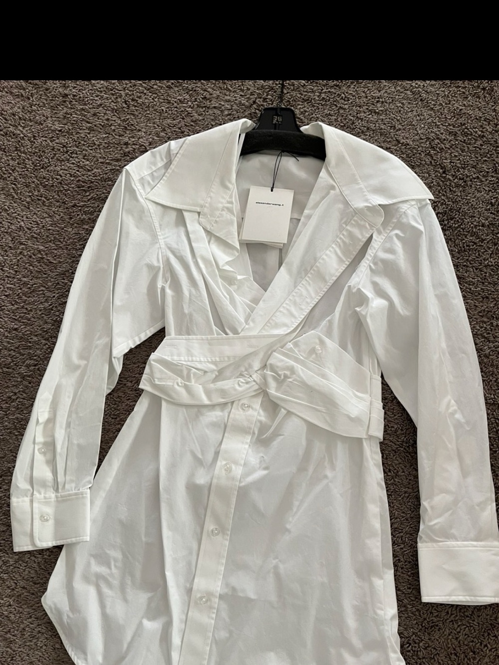 Alexander Wang White Wrap-Style Shirt Dress